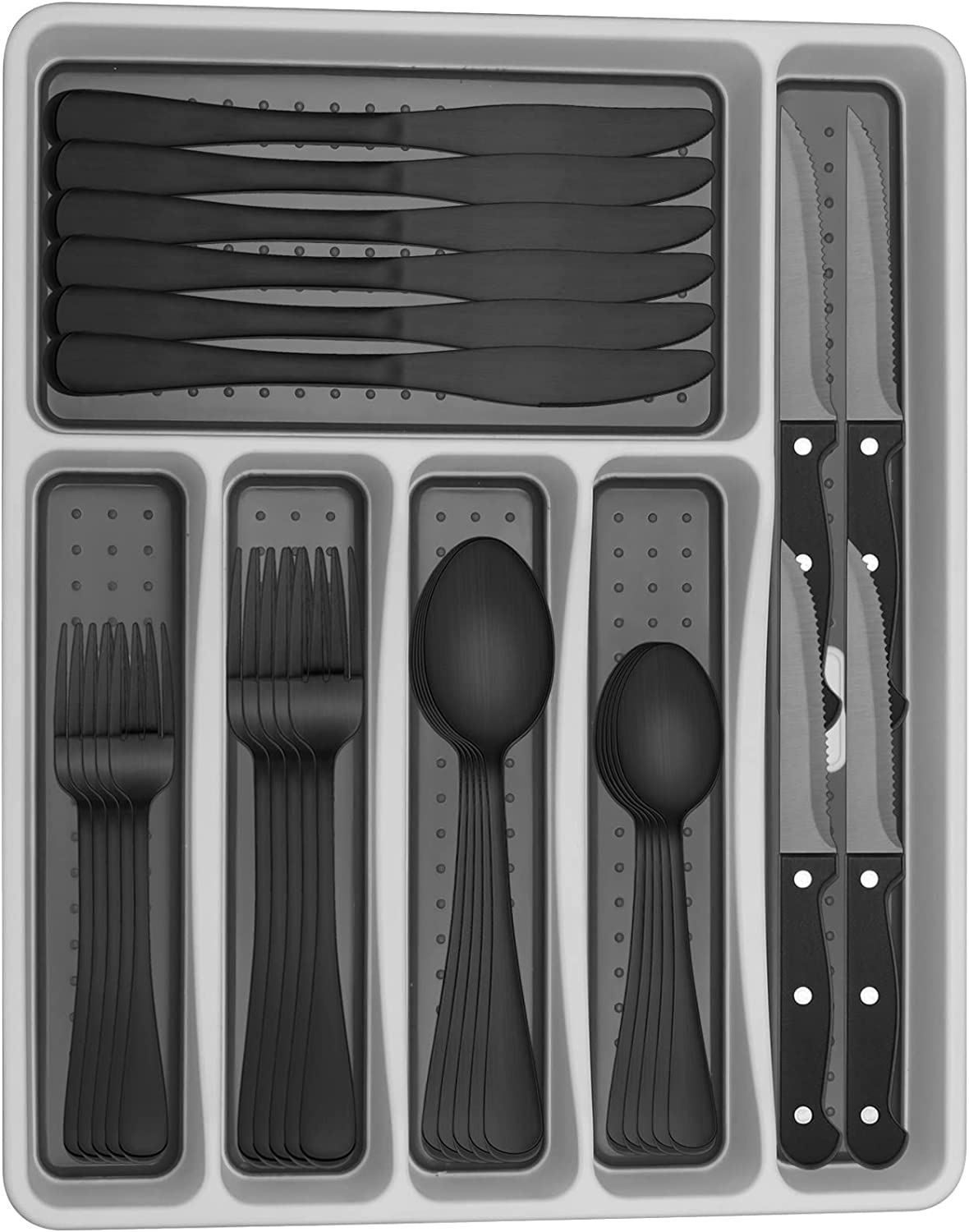  HIWARE 48-Piece Silverware Set with Steak Knives for 8,  Stainless Steel Flatware Cutlery Set For Home Kitchen Restaurant Hotel,  Kitchen Utensils Set, Mirror Polished, Dishwasher Safe: Home & Kitchen