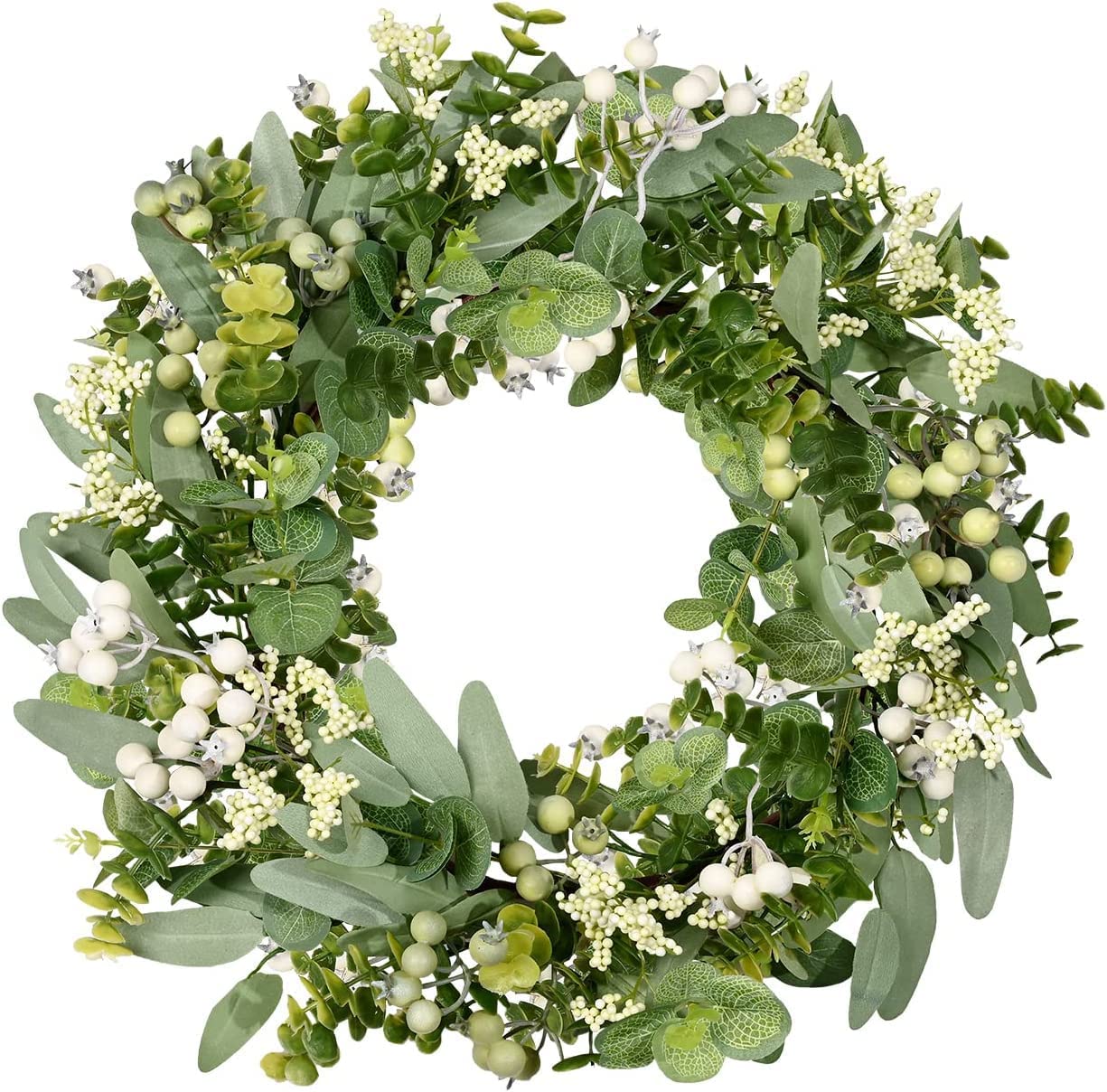  LSKYTOP 4 Pack Boxwood Wreath Round Wreath Artificial