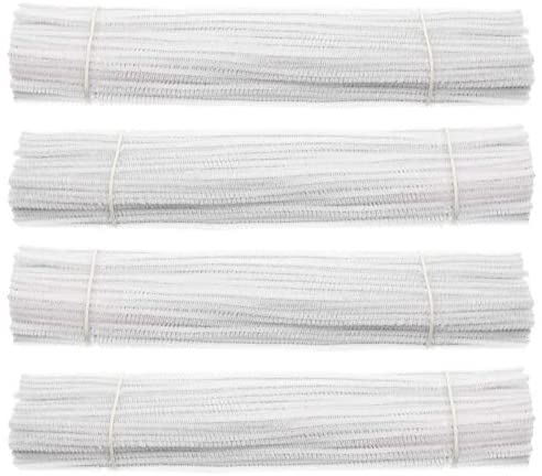 Creativity Street Chenille Stems/Pipe Cleaners 12 Inch x 6mm 100-Piece,  White
