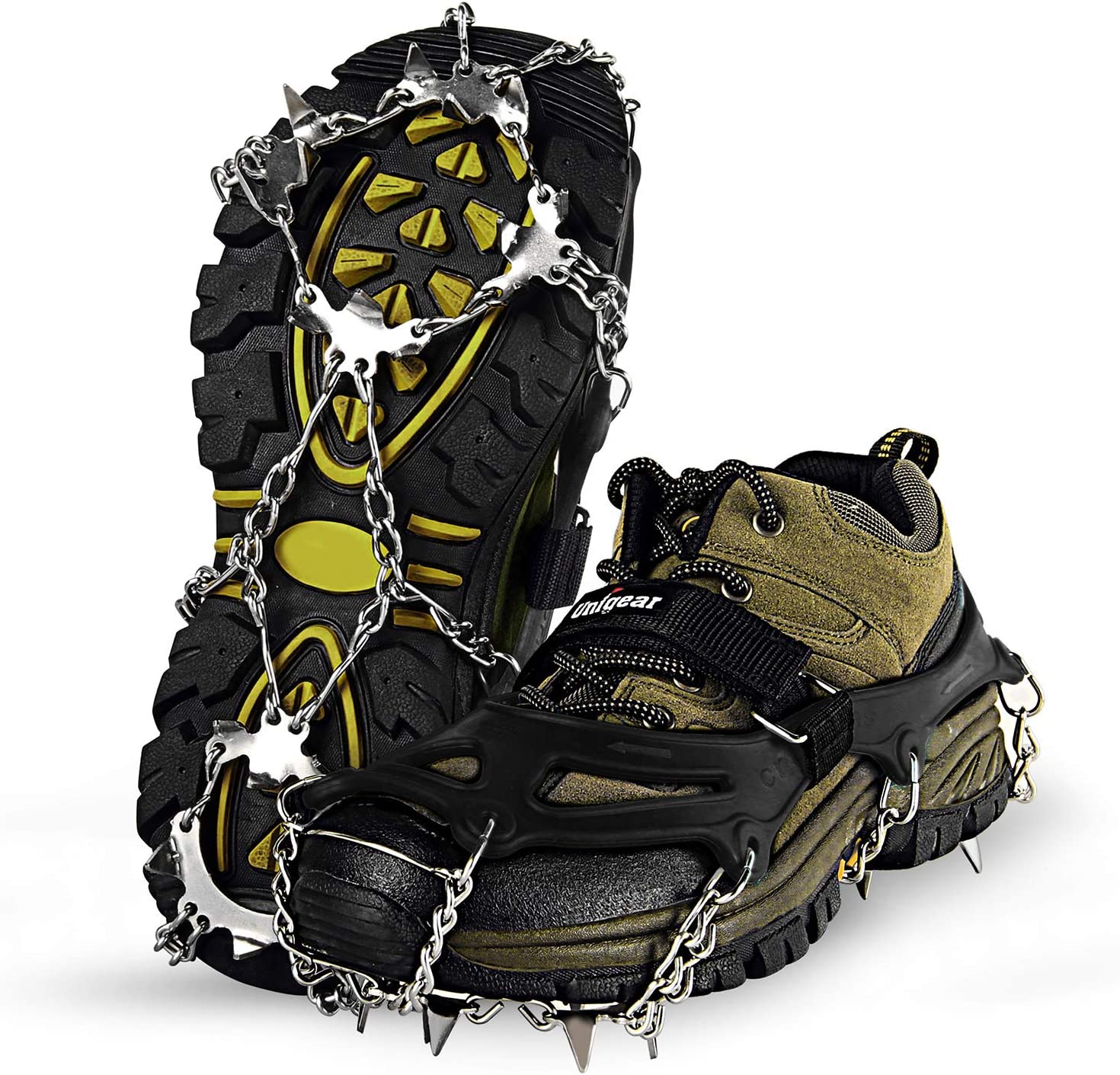 26 Spikes Crampons, TIMINGILA Ice Cleats Traction for Hiking Boots Large