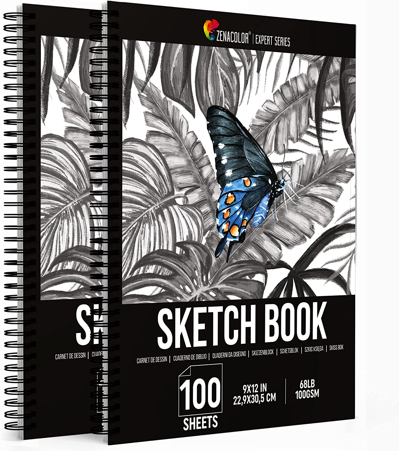 Bachmore Sketchpad 9X12 Inch (57lb/85g), 100 Sheets of Spiral Bound Sketch  Book