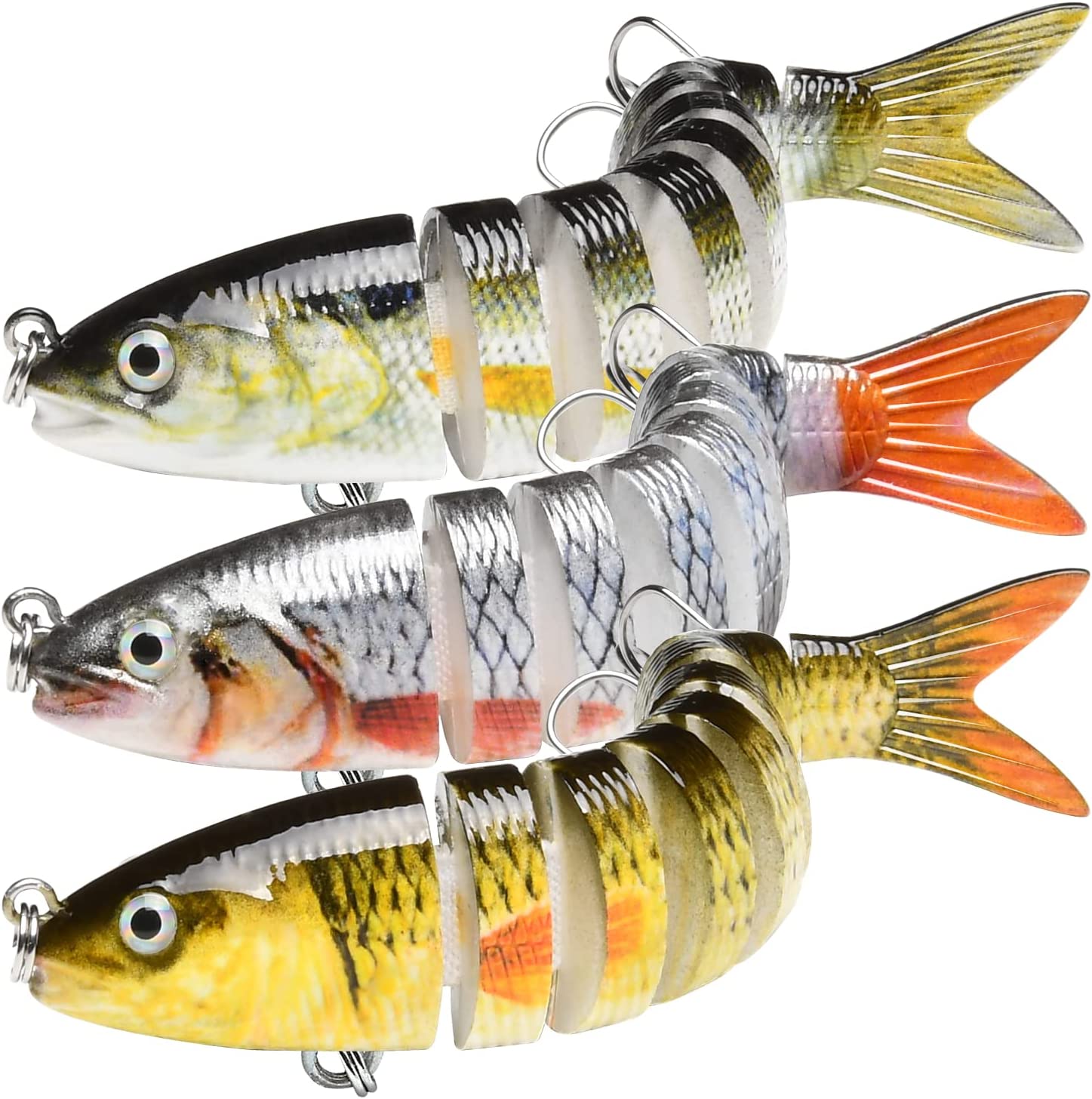 3Pcs Bass Swimbaits for Trout Bass Fish-Slow Sinking Bionic