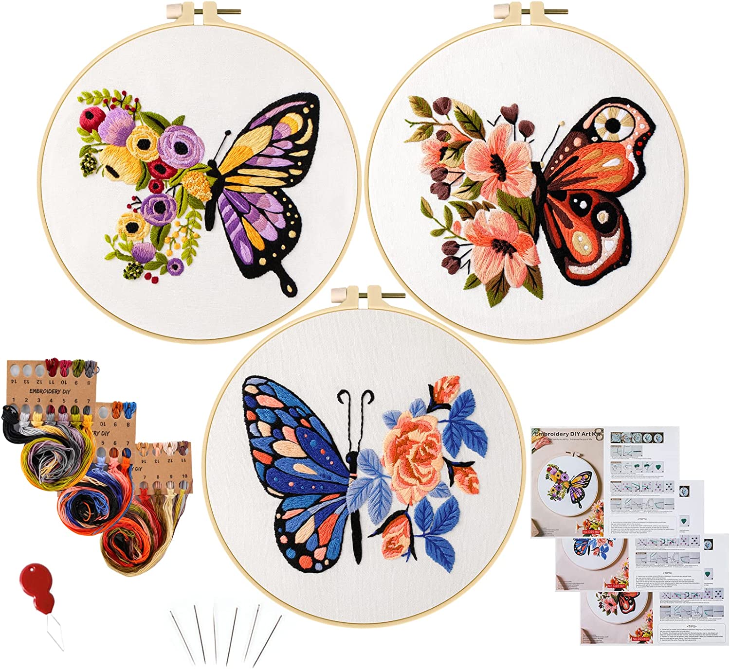 Embroidery Starter kit with Patterns and Instructions, DIY Adult Beginner  Cross Stitch Kits 