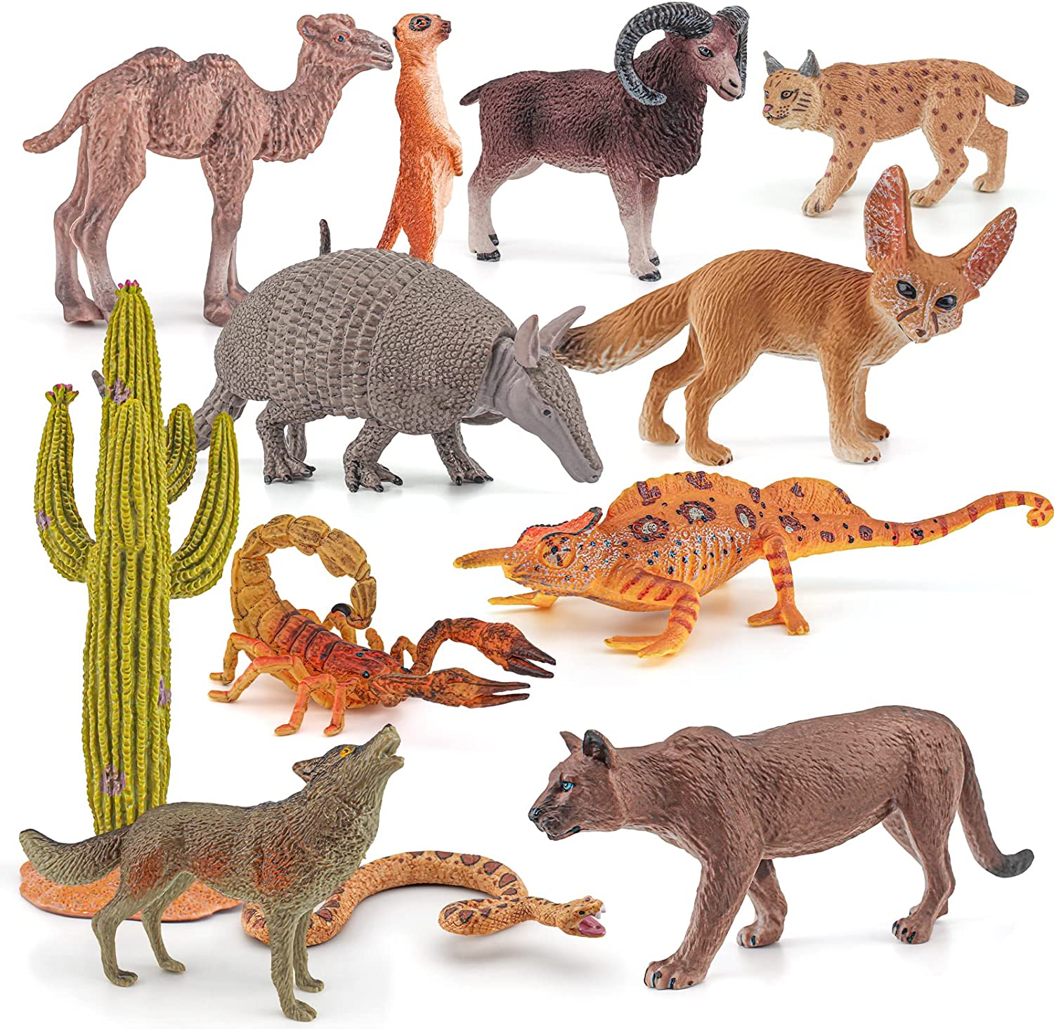 OrgMemory Wolf Animals Figures, Wolf Figures Toy Set, 10pcs