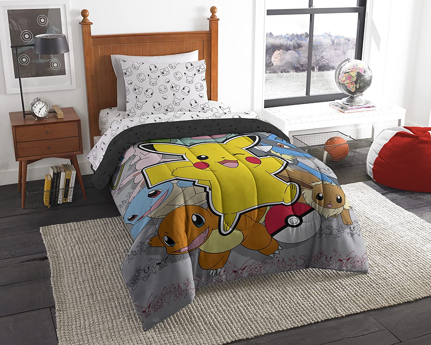 Franco Kids Bedding Super Soft Microfiber Reversible Pillowcase, 20 in x 30 in, Pokemon