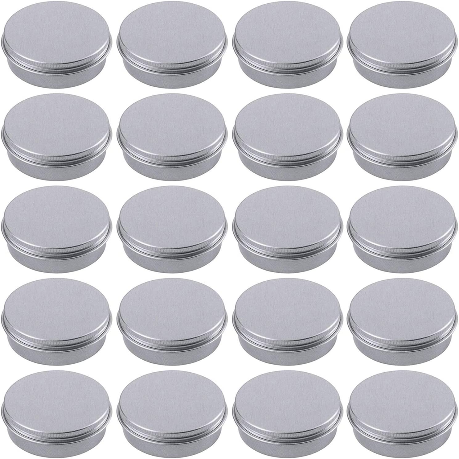 Foraineam 24 Pack 8 oz / 240ml Round Aluminum Tin Cans with Screw Top Lids  - Large Metal Empty Tea Storage Case Jars - Spice Salve Hair Wax Cosmetic