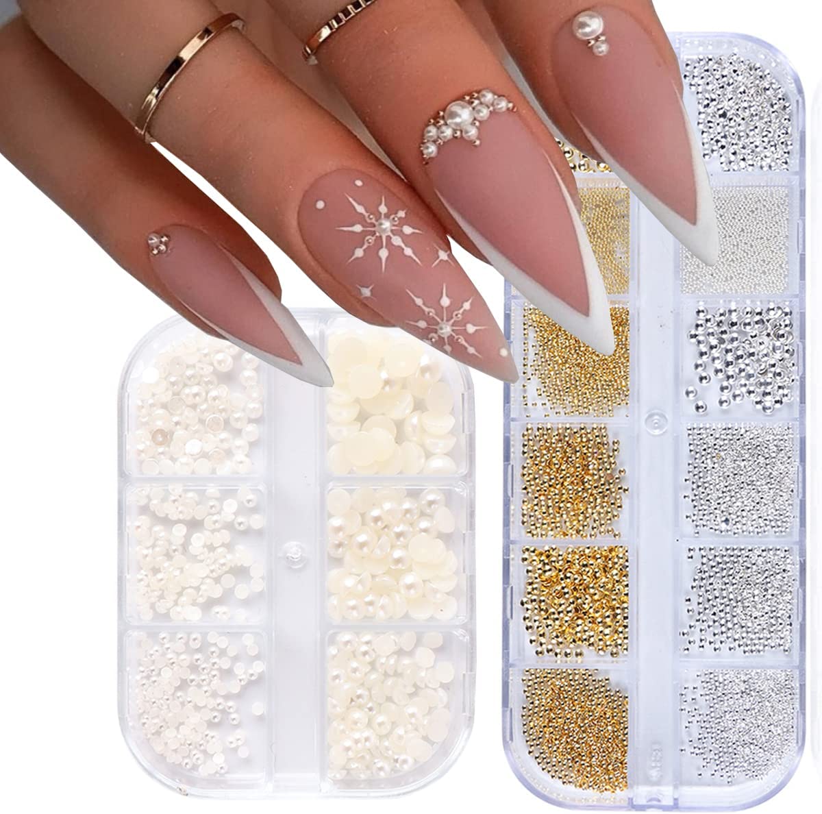 Gold Silver Metal Alloy Nail Art Charms 3D Crystal Diamond Manicure  Accessories