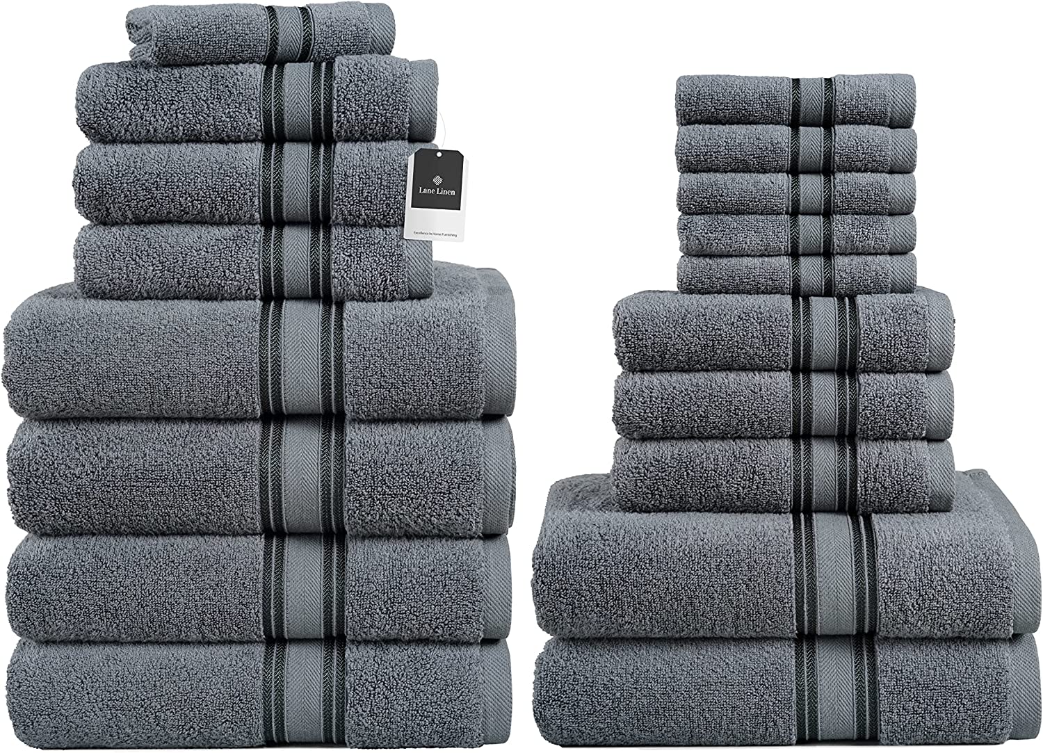 BELIZZI HOME 8 Piece Towel Set 100% Ring Spun Cotton, 2 Bath Towels 27x54,  2 Hand Towels 16x28 and 4 Washcloths 13x13 - Ultra Soft Highly Absorbent  Machine Washable Hotel Spa Quality - Chocolate Brown 