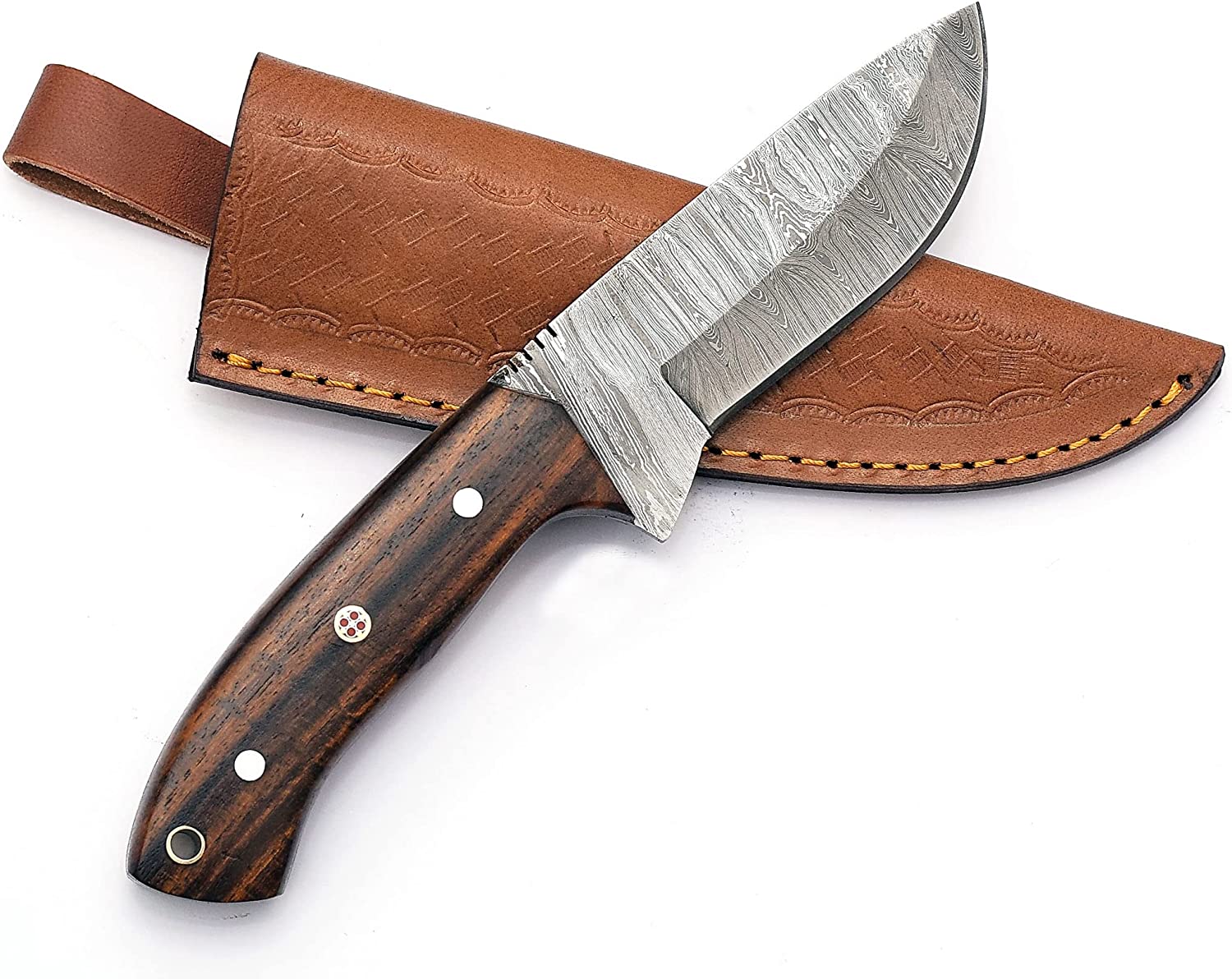 The Wilderness Elegance: 10-Inch Hunting Knife with Damascus Steel Bla –  KBS Knives Store