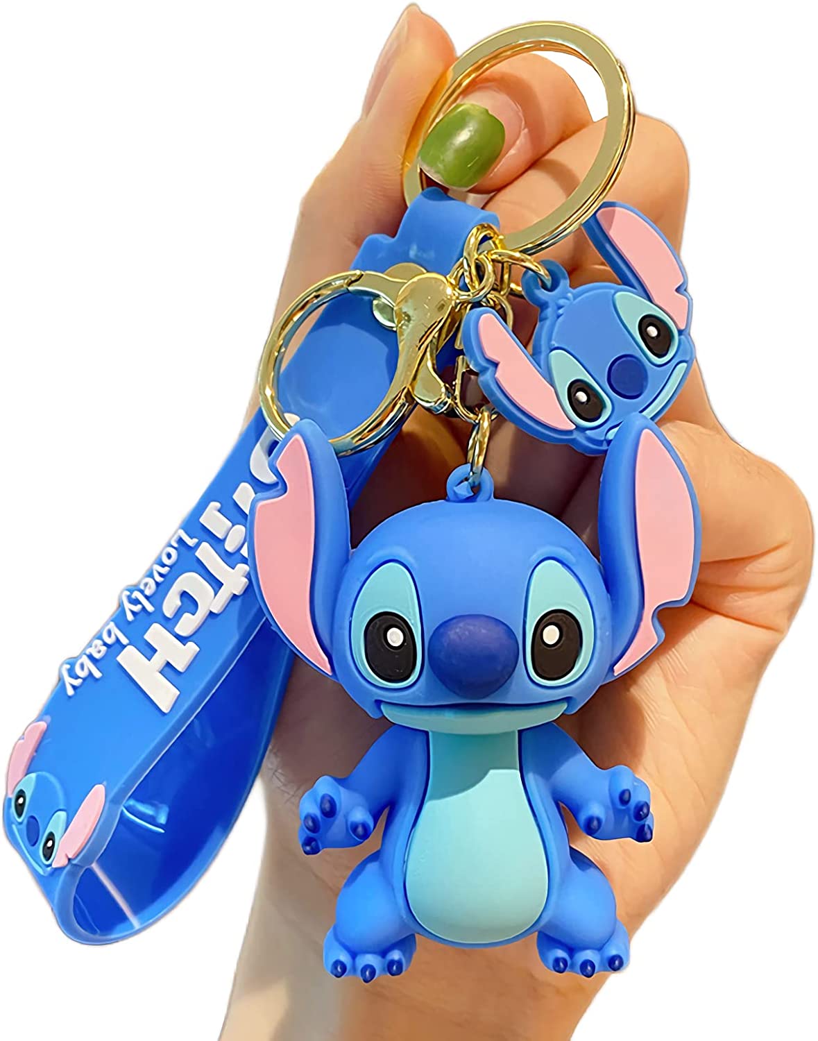rongji jewelry Funny Stitch Gifts Keychains, Stitch Angel PVC Key