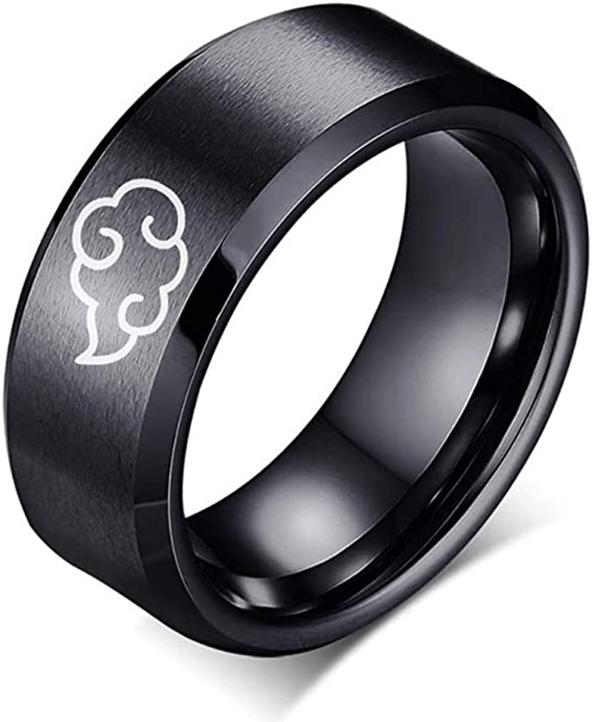  Ring for Men Boys Women Fairy Anime Tail Rings 8mm Width Size  6-12 Engraved Tail Black Ring Gift Party Wedding Jewelry : Clothing, Shoes  