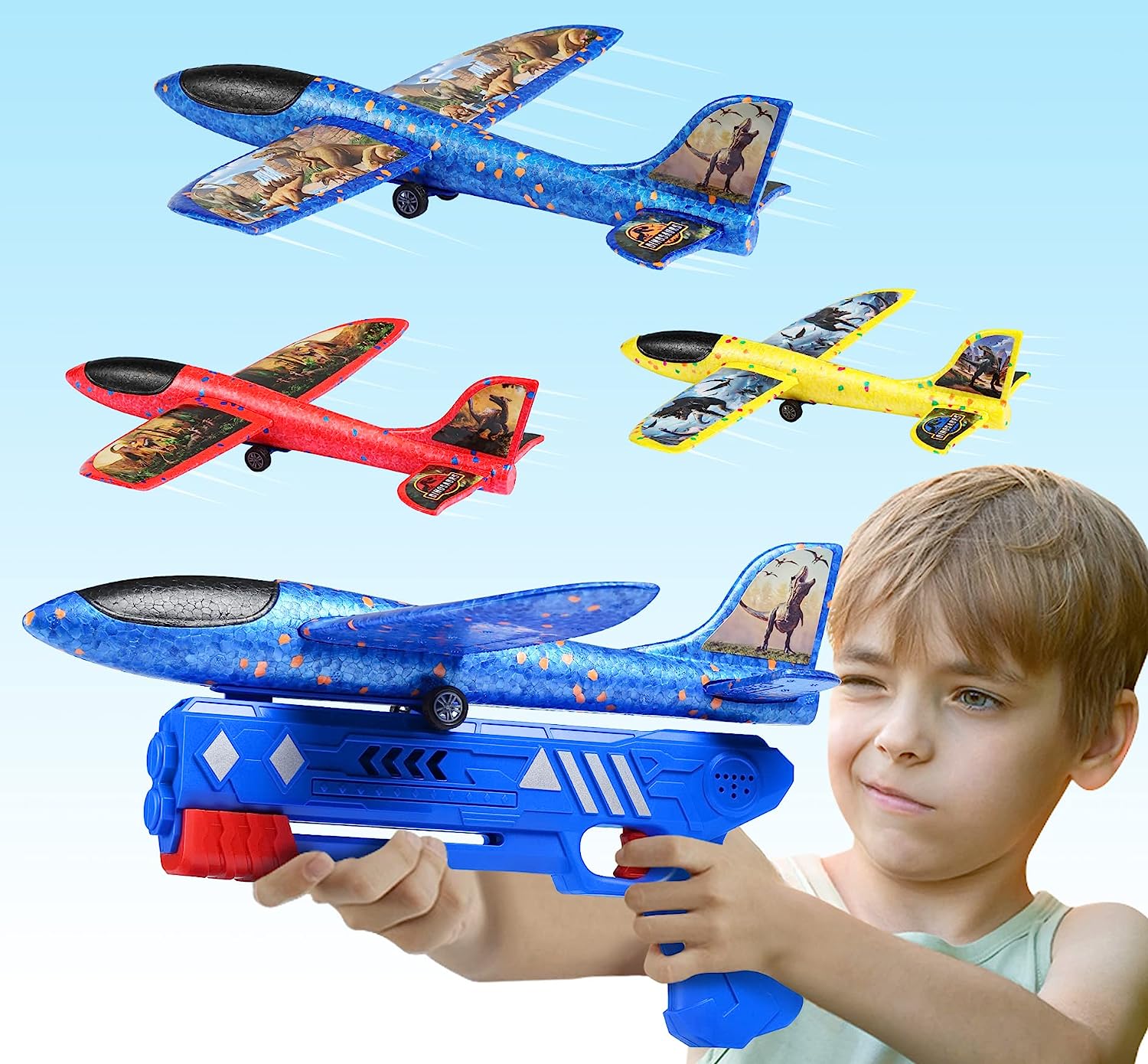 BooTaa 4 Pack Airplane/Flying Toys, 17.5 Large Throwing Foam  Plane/Gliders, 2 Flight Mode, Birthday Gifts for Girls Kids 3 4 5 6 7 8 9  10 11 12 Year Old Boys,Outdoor Sport Game Toys Online in Kuwait City ,  Kuwait