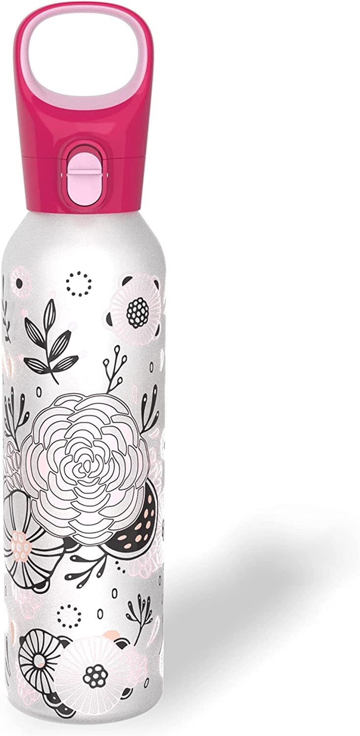 Hydroclear Printed glass silicone sleeve bottle 33-fl oz Ceramic Water  Bottle in the Water Bottles & Mugs department at