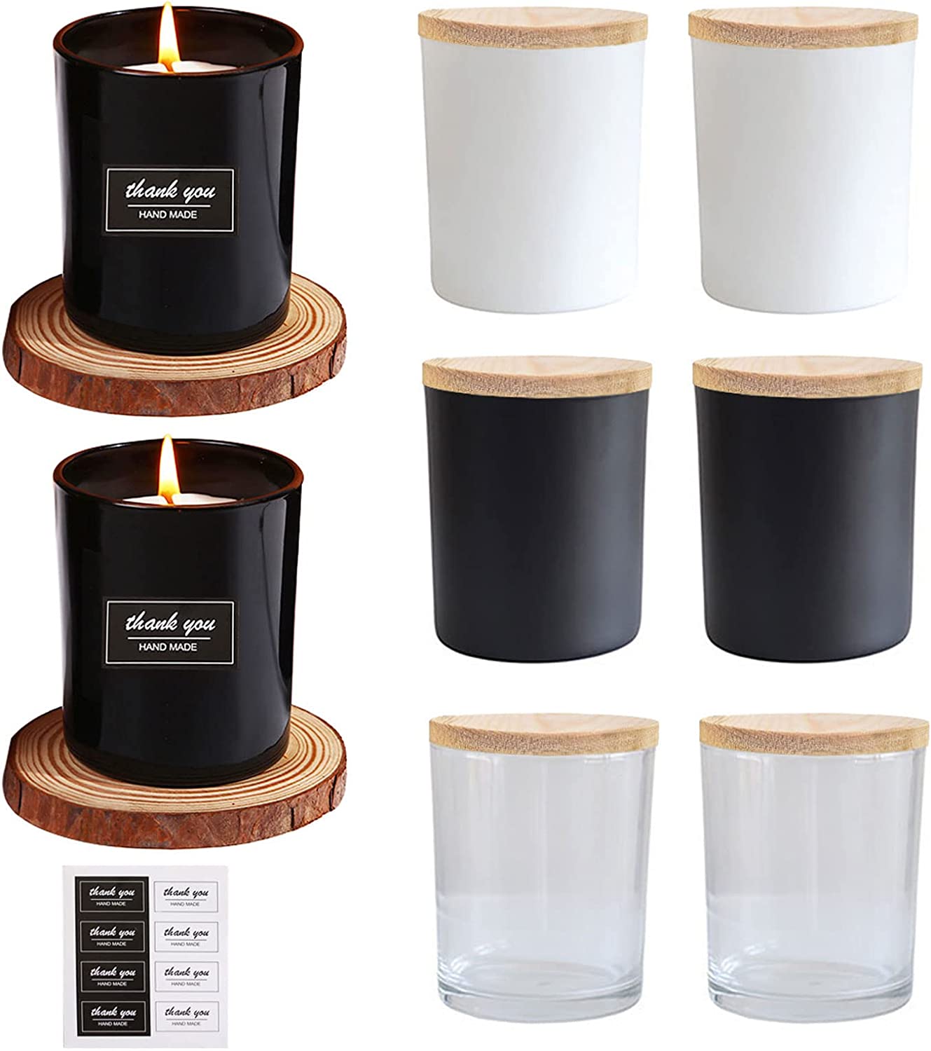  Tioncy 20 Pcs 7 oz Candle Jars with Bamboo Lids for