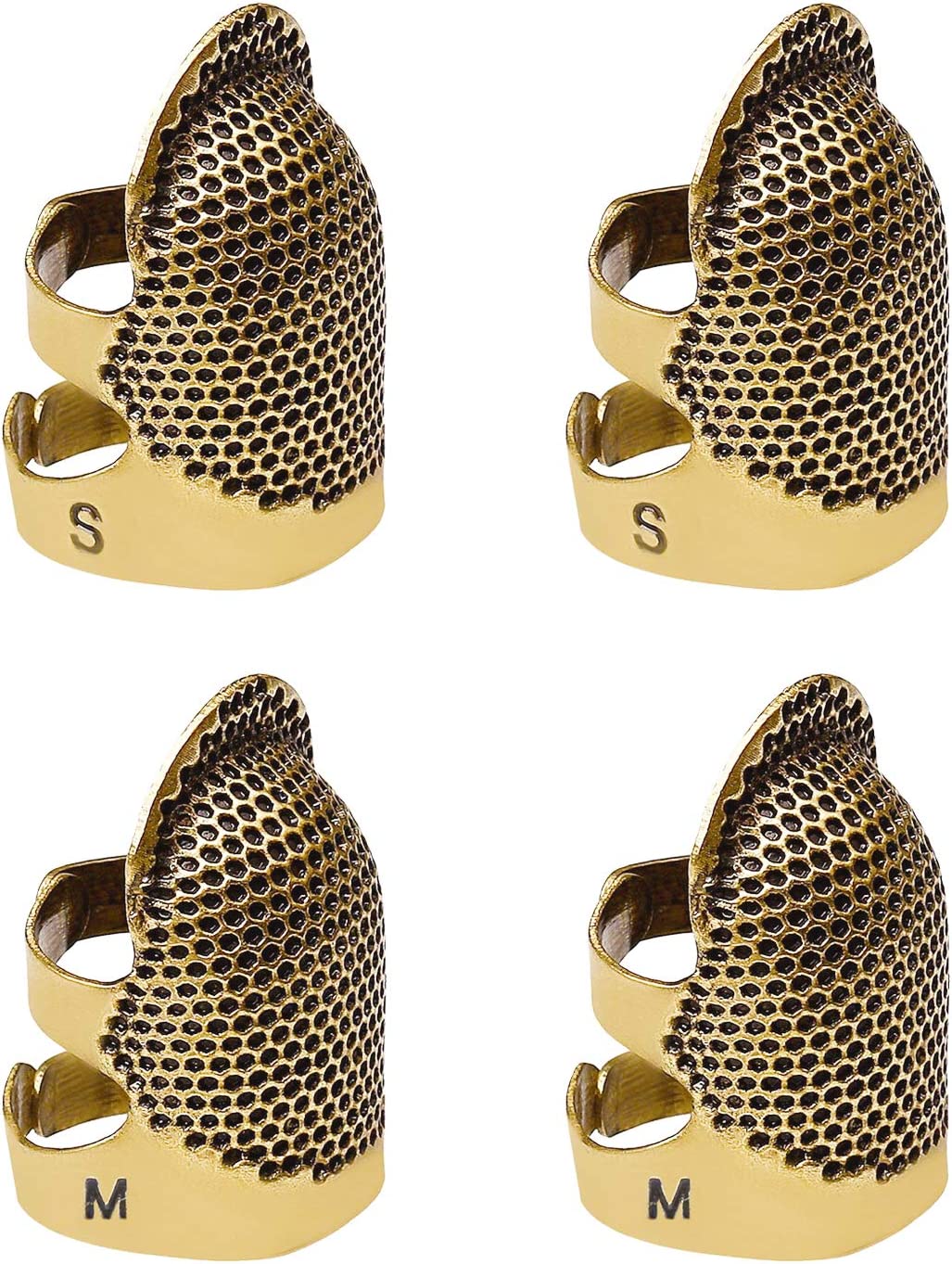 11Pcs Sewing Thimble Finger Protectors, Adjustable Metal Copper Finger  Thimble Silicone Leather Thimble Finger Tips Finger Shield Ring Fingertip