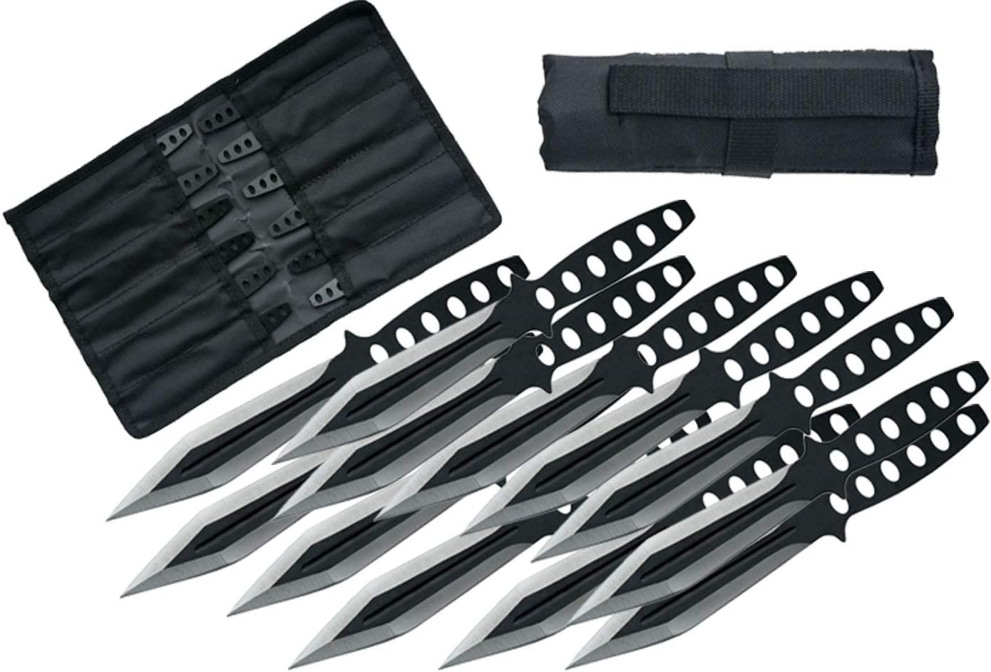 8.5 Inch 12 Piece Black and RAINBOW Throwing Knife Set – Panther