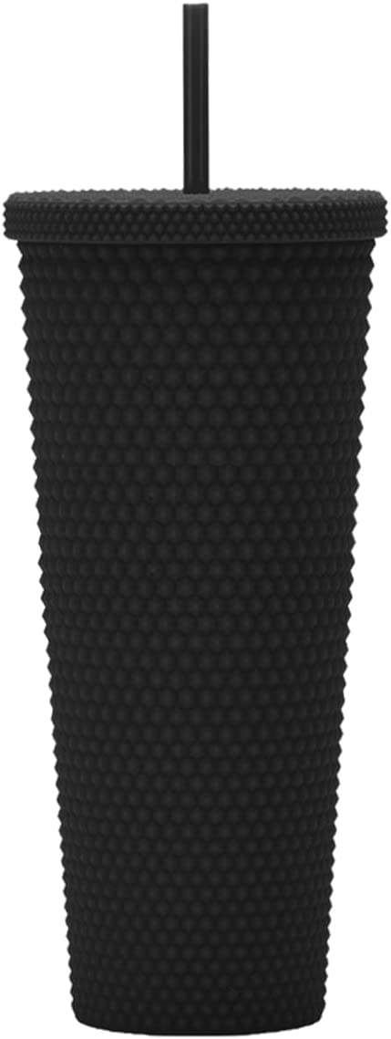 Zibtes 40oz Insulated Tumbler With Lid and Straws, Stainless Glitter Black