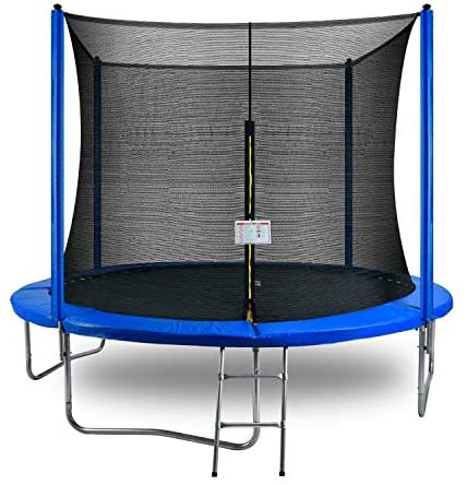 10FT Trampoline Combo Bounce Jump Outdoor Kids & Adults Trampoline for Family School Entertainment with Safety Enclosure Net Spring Pad Ladder DINOKA Outdoor Trampoline