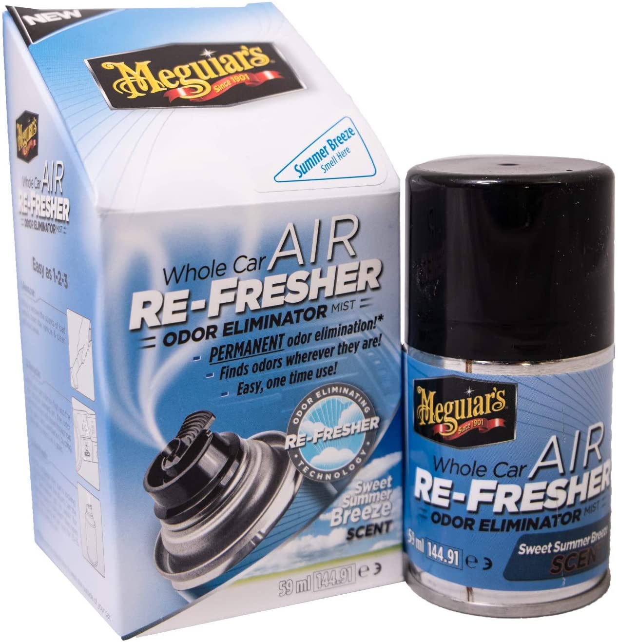Wholesale Meguiar's G16602EU Whole Car Air Re-Fresher Odor Eliminator Mist  Sweet Summer Breeze Scent Air Bomb 59 ml