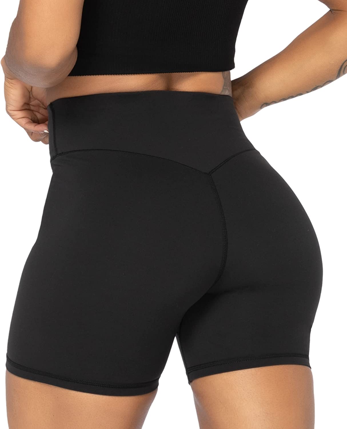 TNNZEET 7 Pack Spandex Shorts Women - 3 Gym High Waisted Workout Booty  Volleyball Yoga Dance Black Biker Shorts at  Women's Clothing store