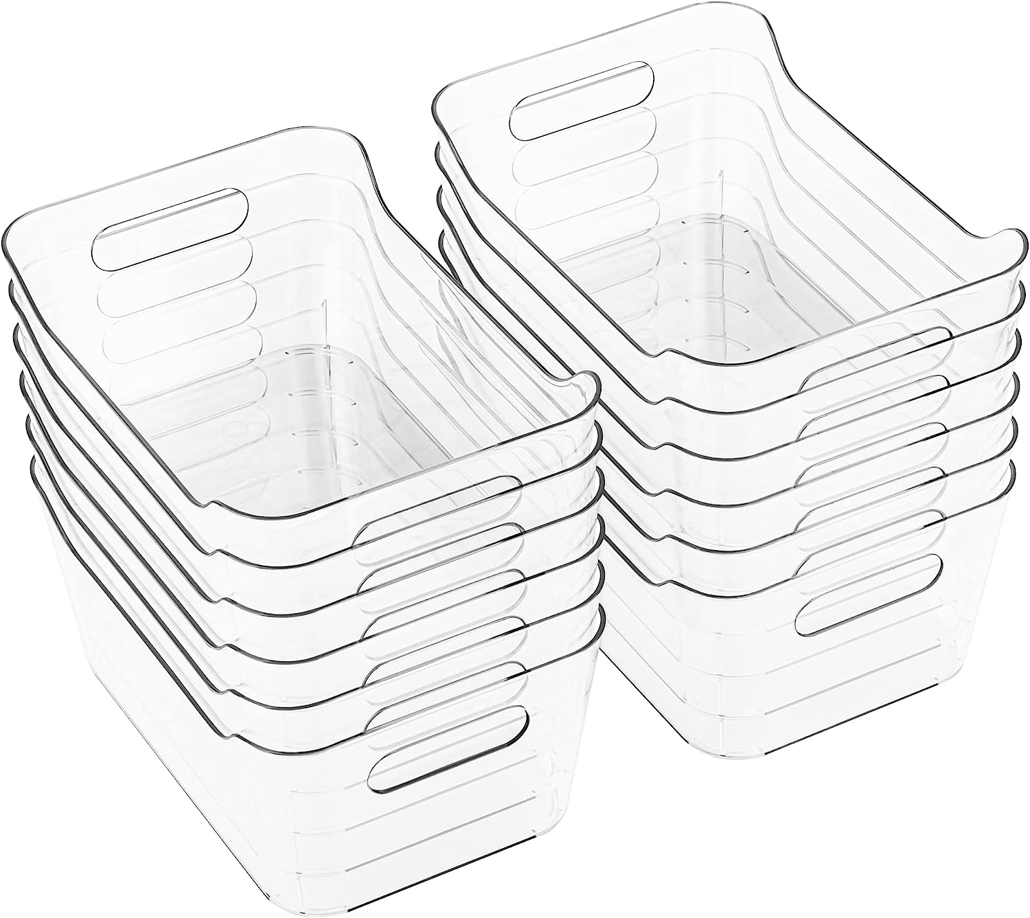 Tribello Clear Plastic Storage Bins with Lids Stackable Storage Bins (15 quart)