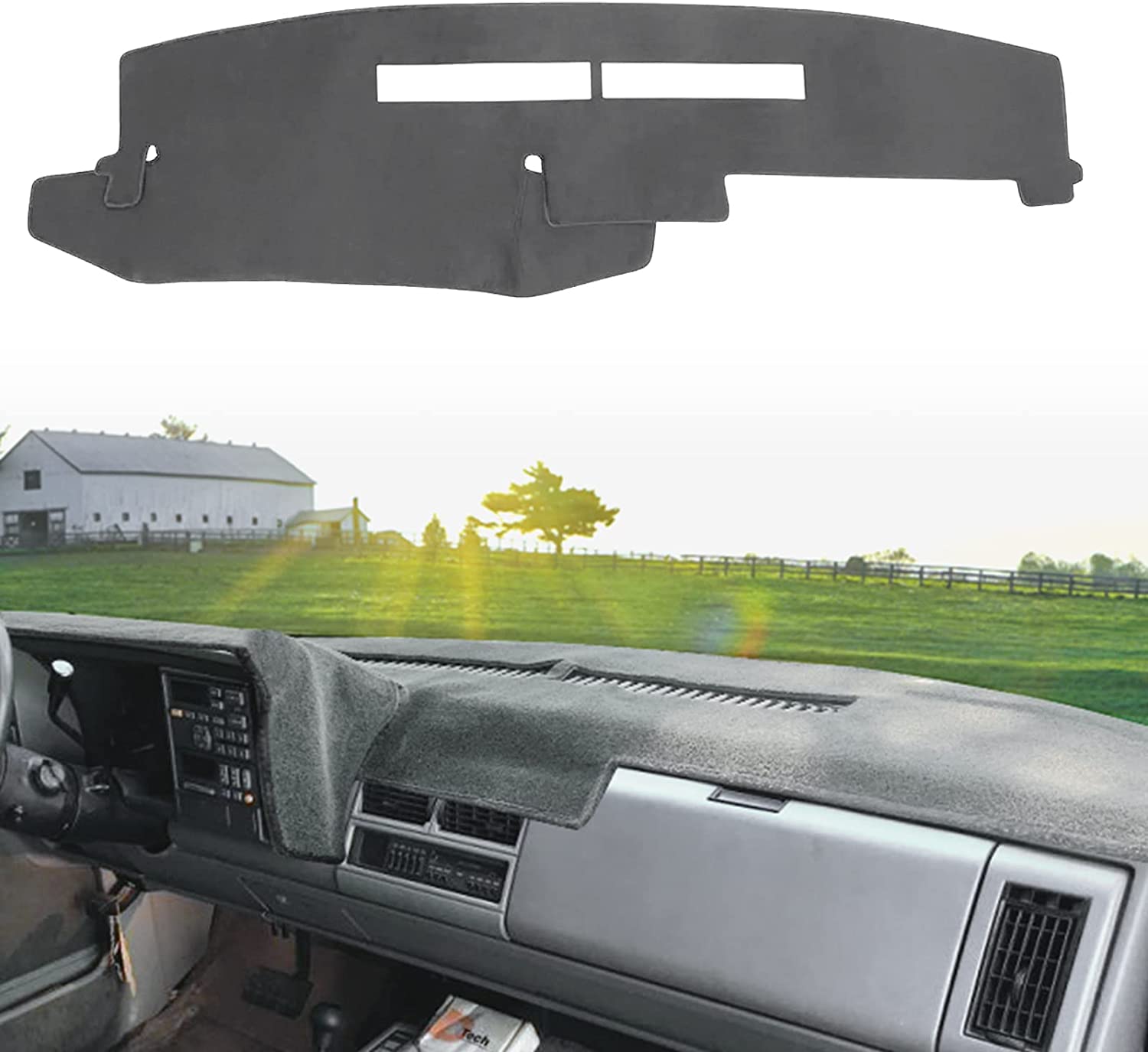 Fits 97-00 Suburban/Tahoe/Silverado/Sierra Dashboard Mat Pad Dash  Cover-Black