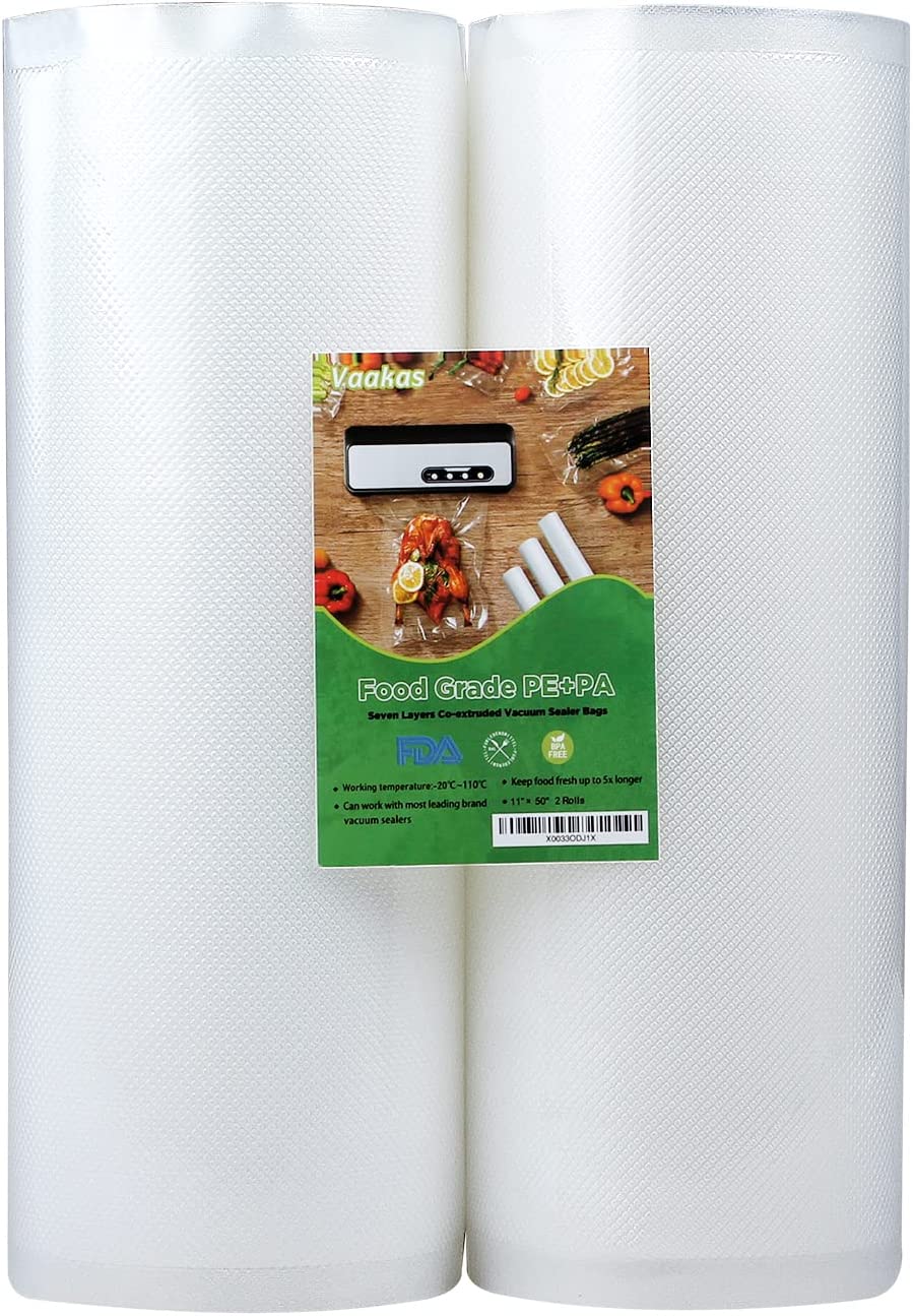 Wevac Vacuum Sealer Bags 11x16' Rolls 6 pack for Food Saver, Seal a Meal,  Weston. Commercial Grade, BPA Free, Heavy Duty, Great for vac storage, Meal