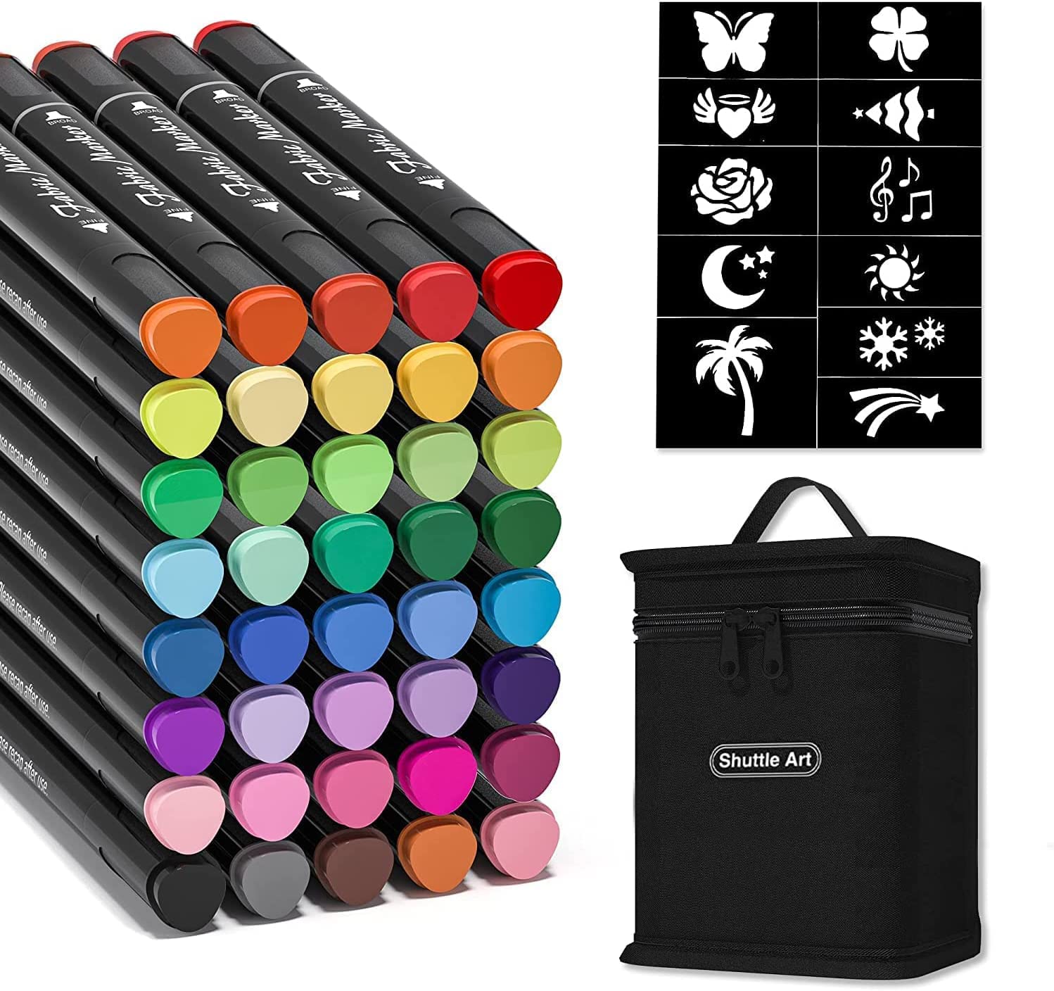 Zenacolor 20 Fabric Markers Pens Set - Non Toxic, Indelible and