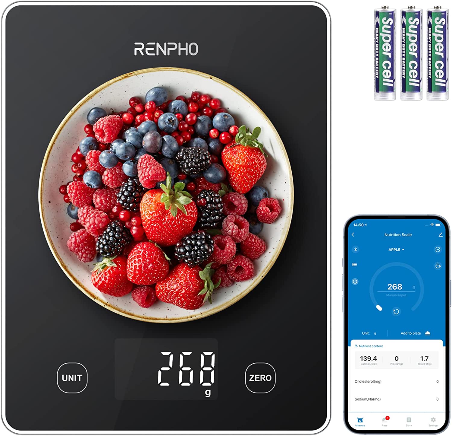  Nicewell Food Scale, High Accurate Digital Kitchen Scale with  Pastry Mat, Scale Measures in Grams and Ounces 6kg 13lbs Max, with Premium  Stainless Steel Platform and Large Backlit Display: Home 