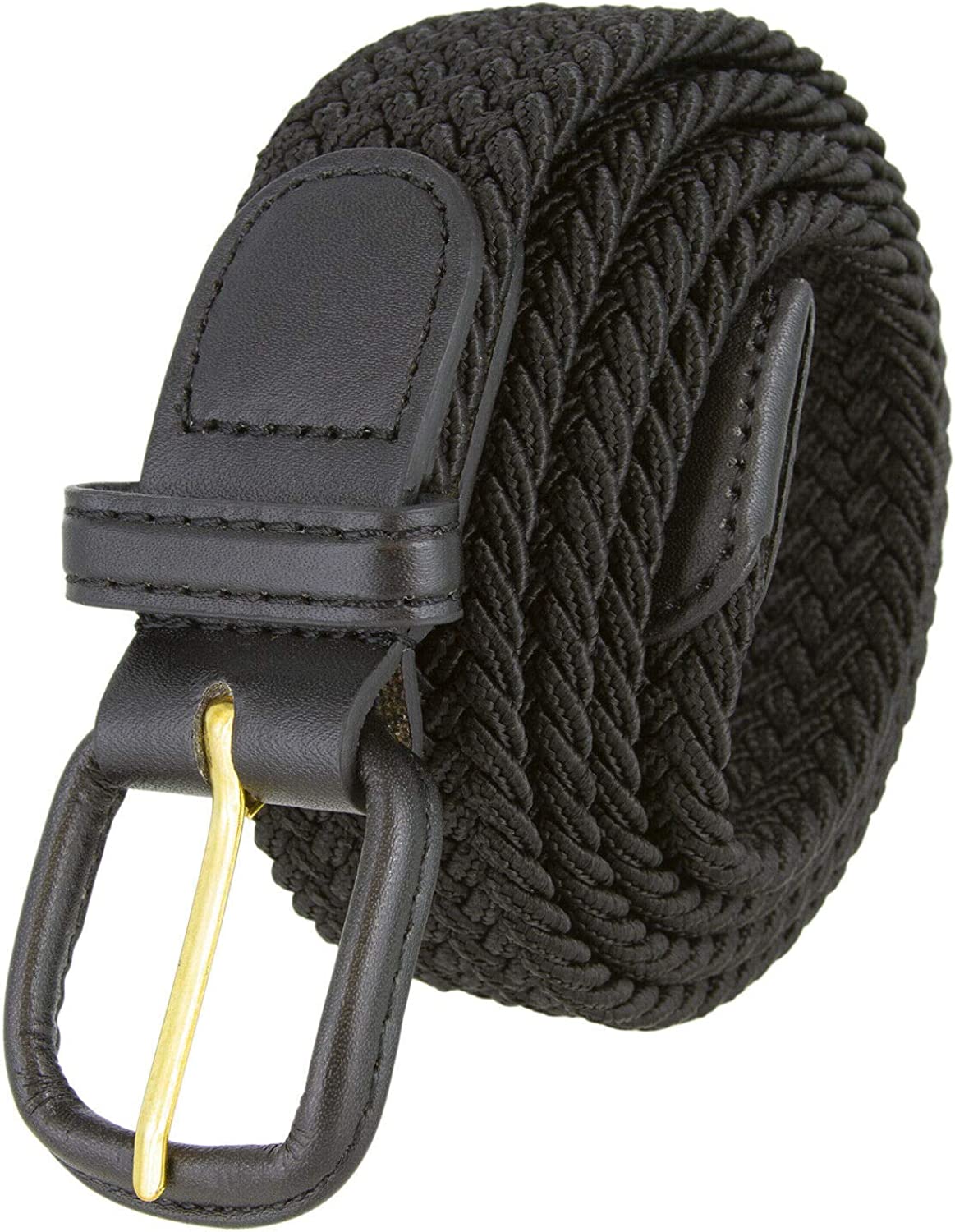 JUKMO Elastic Braided Belt, Stretch Woven Belt in Gift Box, black ...