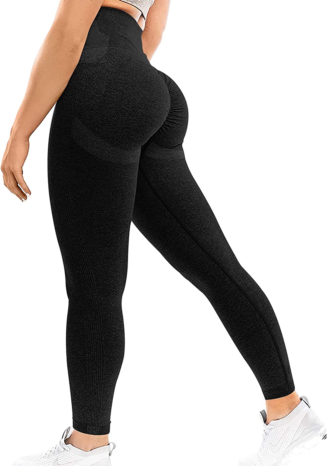 SUUKSESS Women Butt Lifting Capri Leggings with Pockets 7/8 Length Twist  High Waisted Yoga Pants