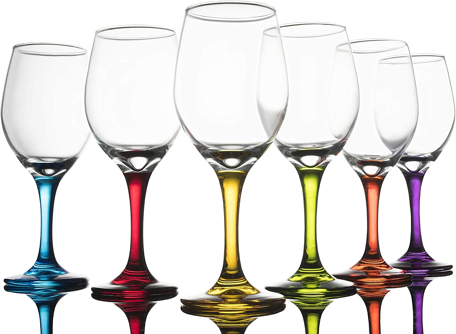 Saludi Colored Wine Glasses, 16.5oz (Set of 6) Stemmed Multi-Color Glass -  Great for all Wine Types …See more Saludi Colored Wine Glasses, 16.5oz (Set
