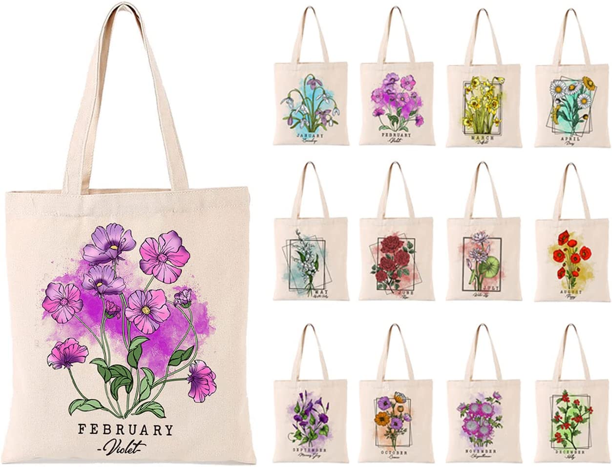  Andeiltech Canvas Tote Bag for Women Aesthetic Floral