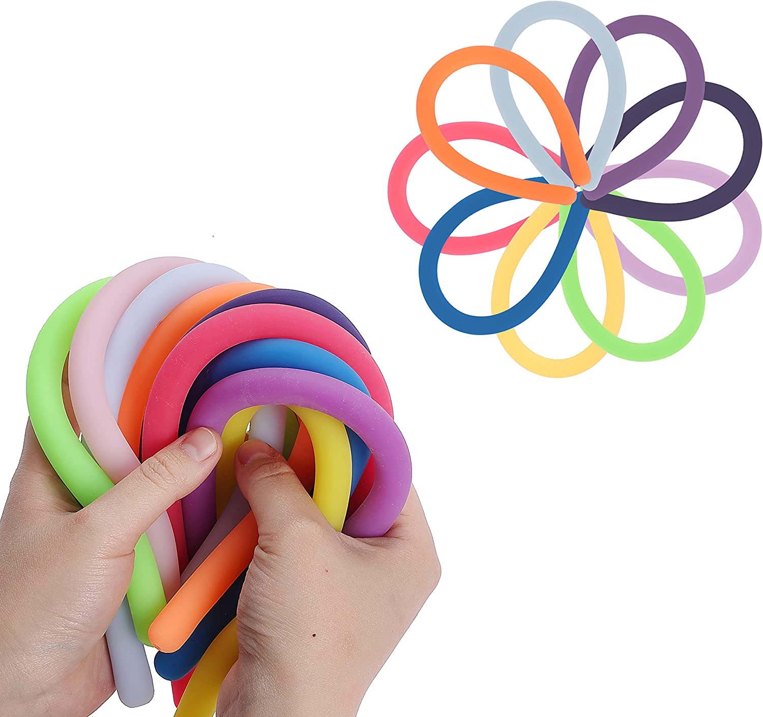 Chivao Bulk Stretchy String Fidget Toys Animal Sensory Noodles Toys Pack  Worm Sensory Stress Fidget Toys for Adults Stress Anxiety Relieve Relaxing