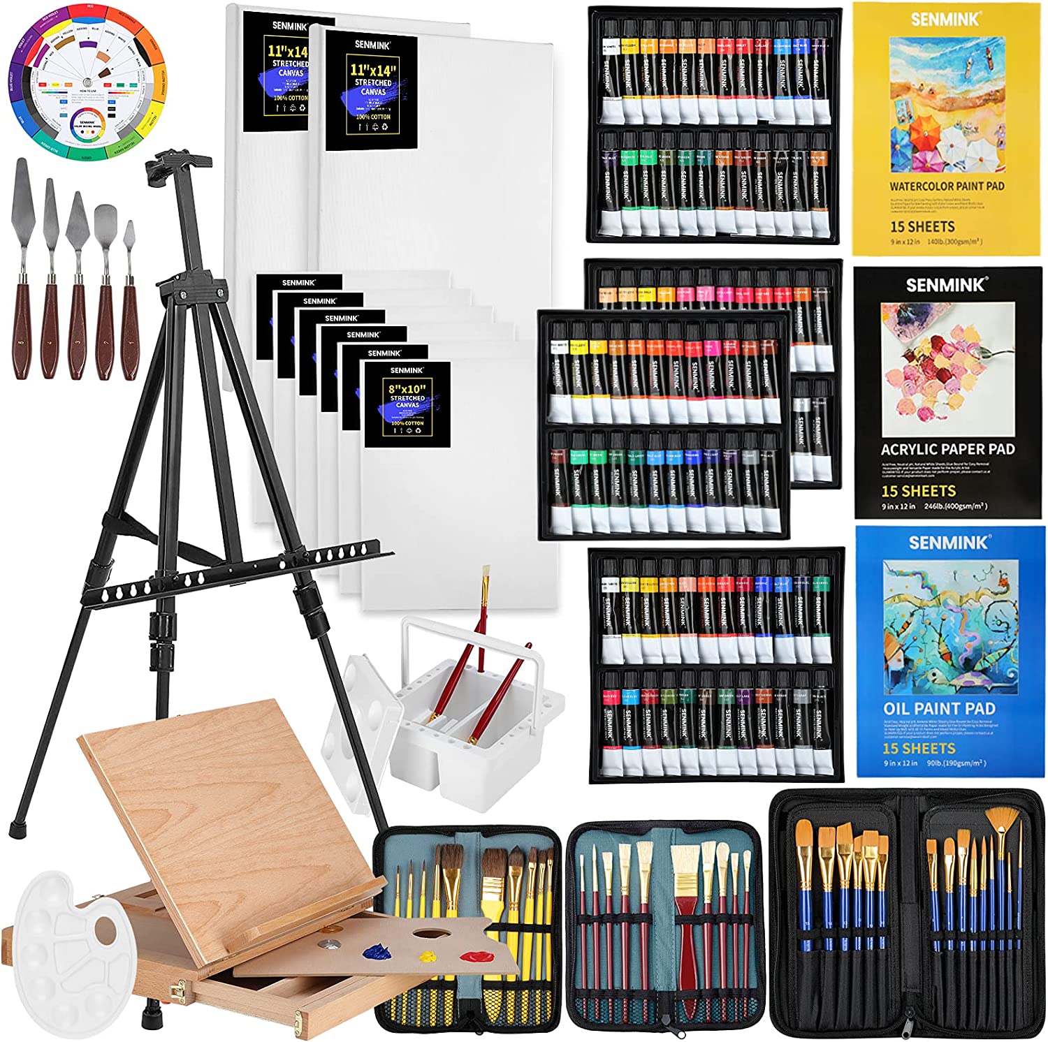 Shuttle Art 16 Colors Watercolor Paint Set Bulk, 15 Pack, Watercolor Paint Set with Paint Brushes for Kids and Adults, Washable Paint for Classroom, P