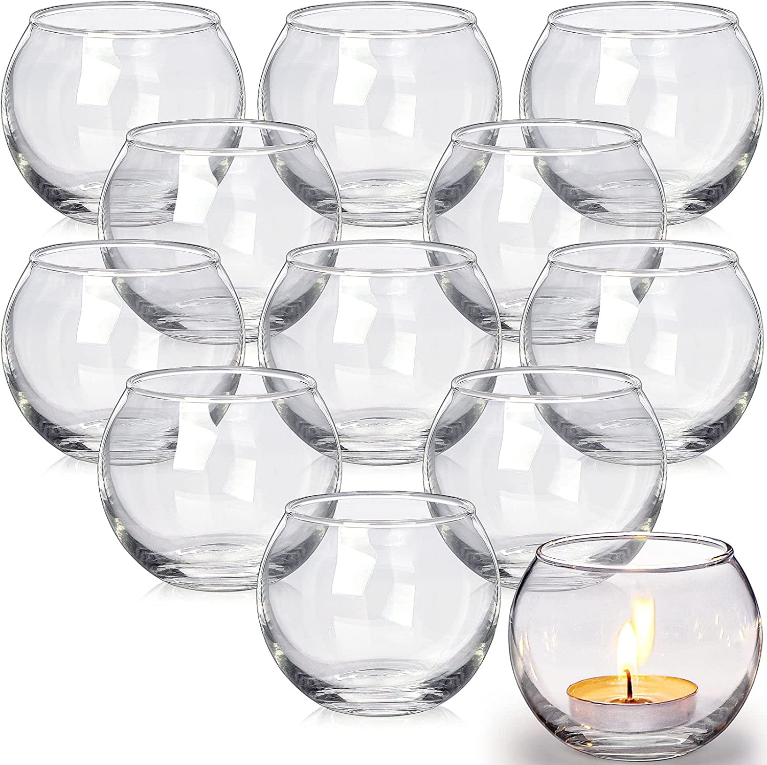 24 Pcs Glass Candle Jars with Lids Bulk, 4 oz Amber Round Empty Candle  Container