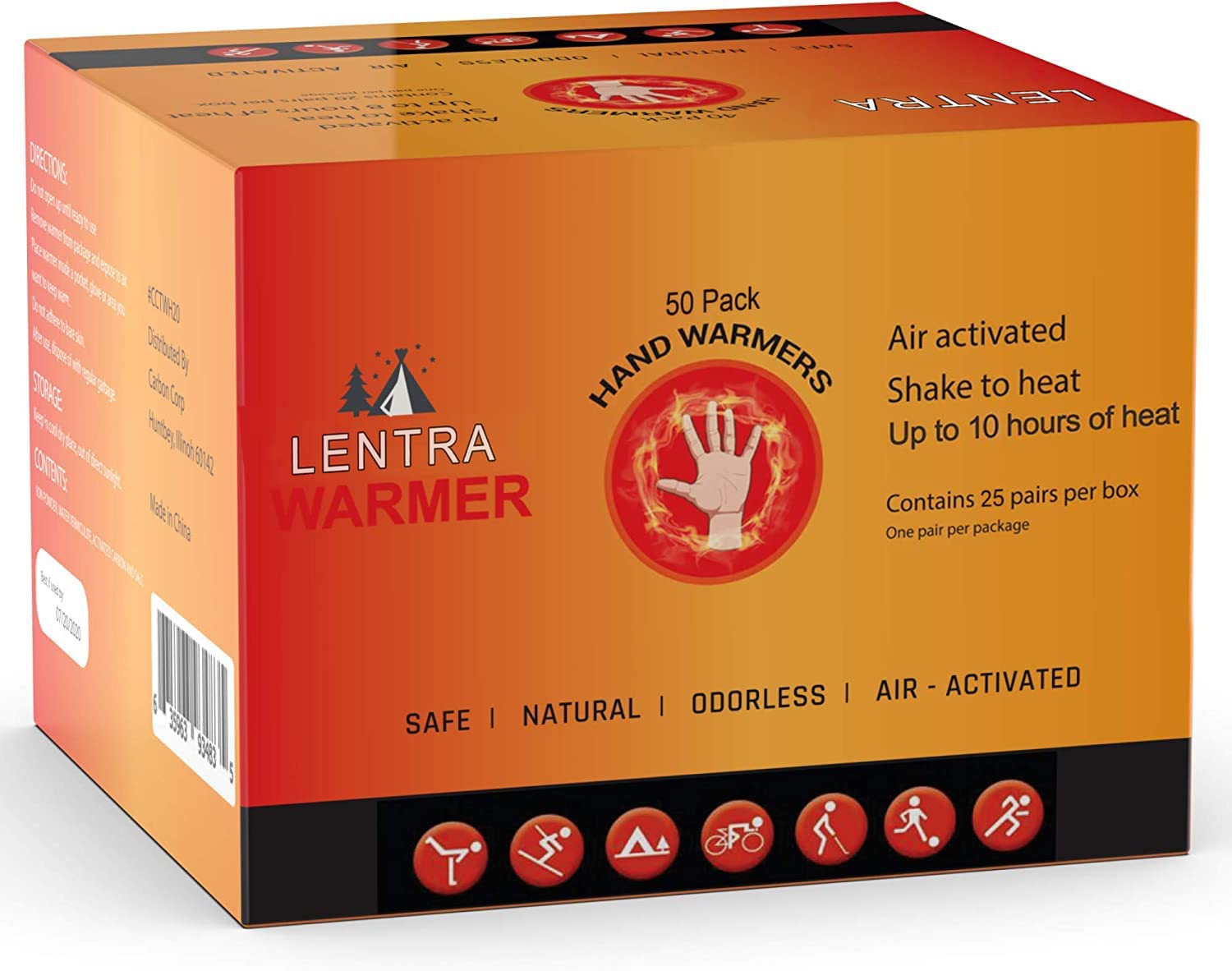 HotHands Hand Warmers - Long Lasting Safe Natural Odorless Air Activated Warmers Up To 10 Hours Of Heat 40 Pair