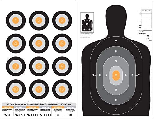 Wholesale Legion Targets B 27e Blk Dot 12 Paper Target 100 Pack 50 Of Each Target 100 Total Paper Targets Shooting Targets Silhouette W Orange Center And Dot Target W Orange