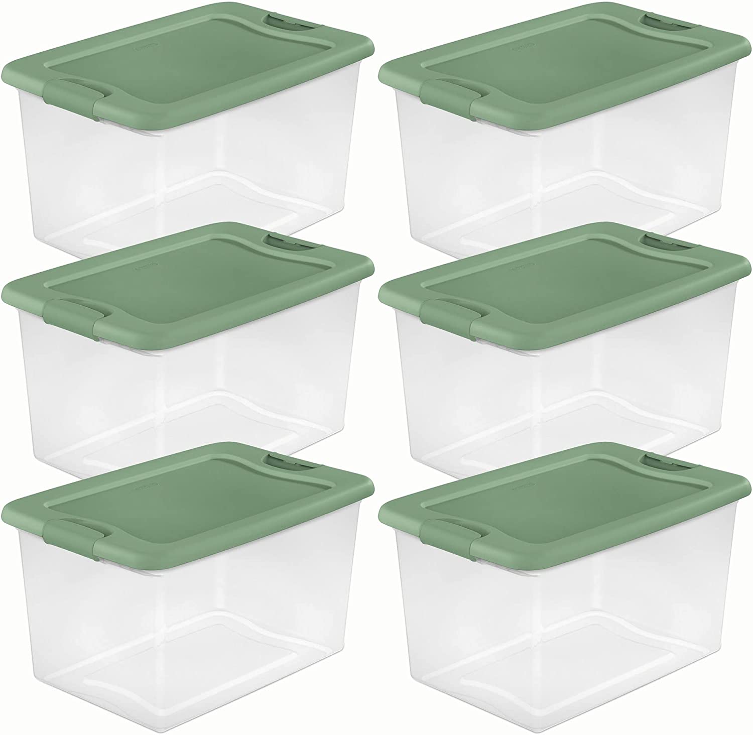 GAMENOTE Small Storage Bins with Lids - 5 Qt 6 Pack Stackable