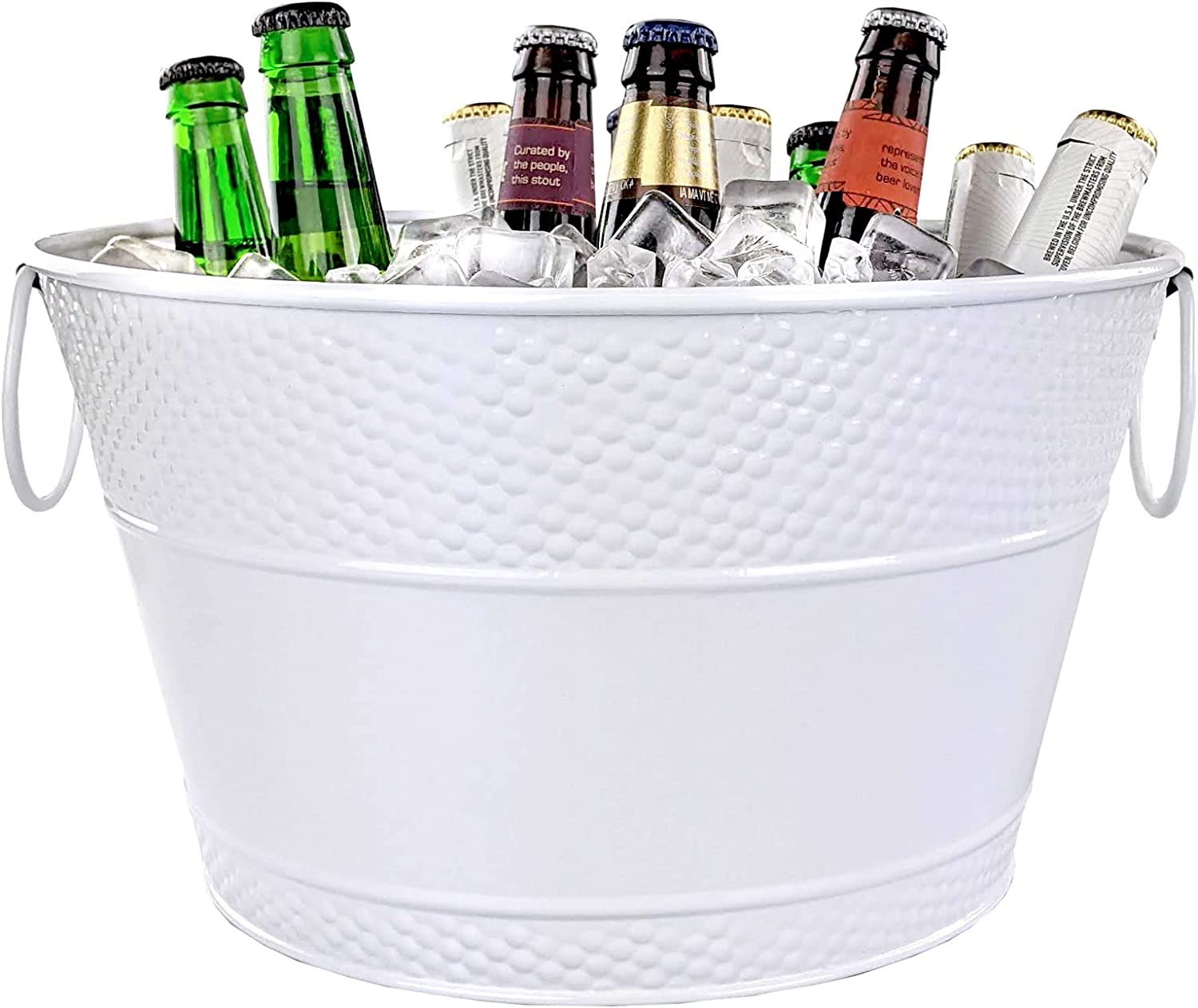 True Classic Oval Ice Bucket, Galvanized Metal Drink Cooler Beverage Tub, Chill Wine & Beer, 6.3 For Home Parties Gallons, 22.75 X 9.25