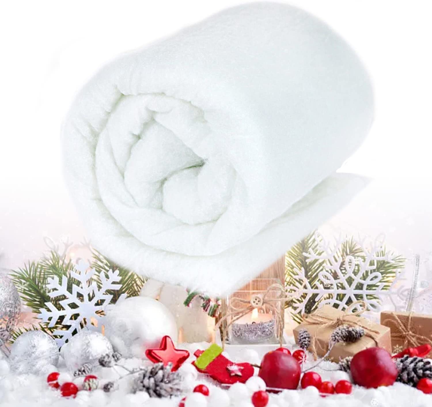 Biggun Christmas Fake Snow Decoration - 20oz Artificial Snow Blanket Indoor  Xmas Fake Snow Decor Fluffy Faux Snow Fiber Cotton Snow Fluff for Winter