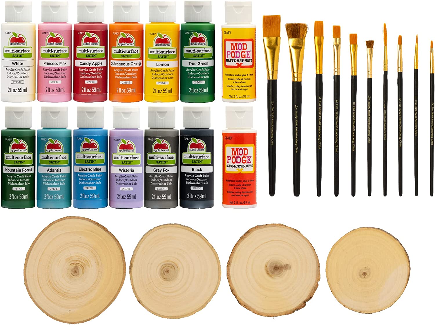 Apple Barrel Pre-Mixed Pouring Acrylic Craft Paint Set, 4 Pieces, Ocean Vibe, 4 fl oz