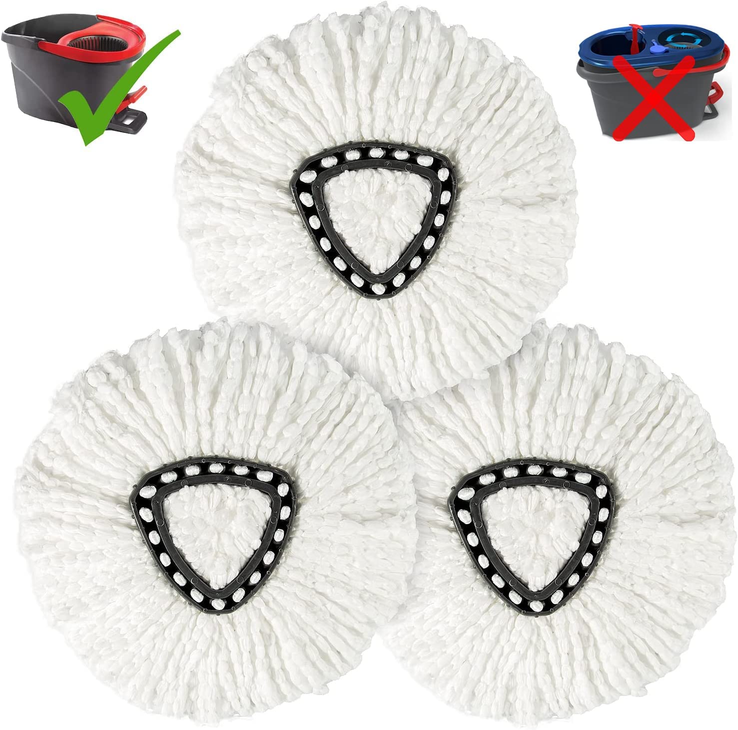 Mop Replace Heads For O-Cedar Spin Mop 2-Tank System, 4.33 Inches Core Spin  Mop Refill For O Cedar Replacements Heads, Easy to Replace, Microfiber