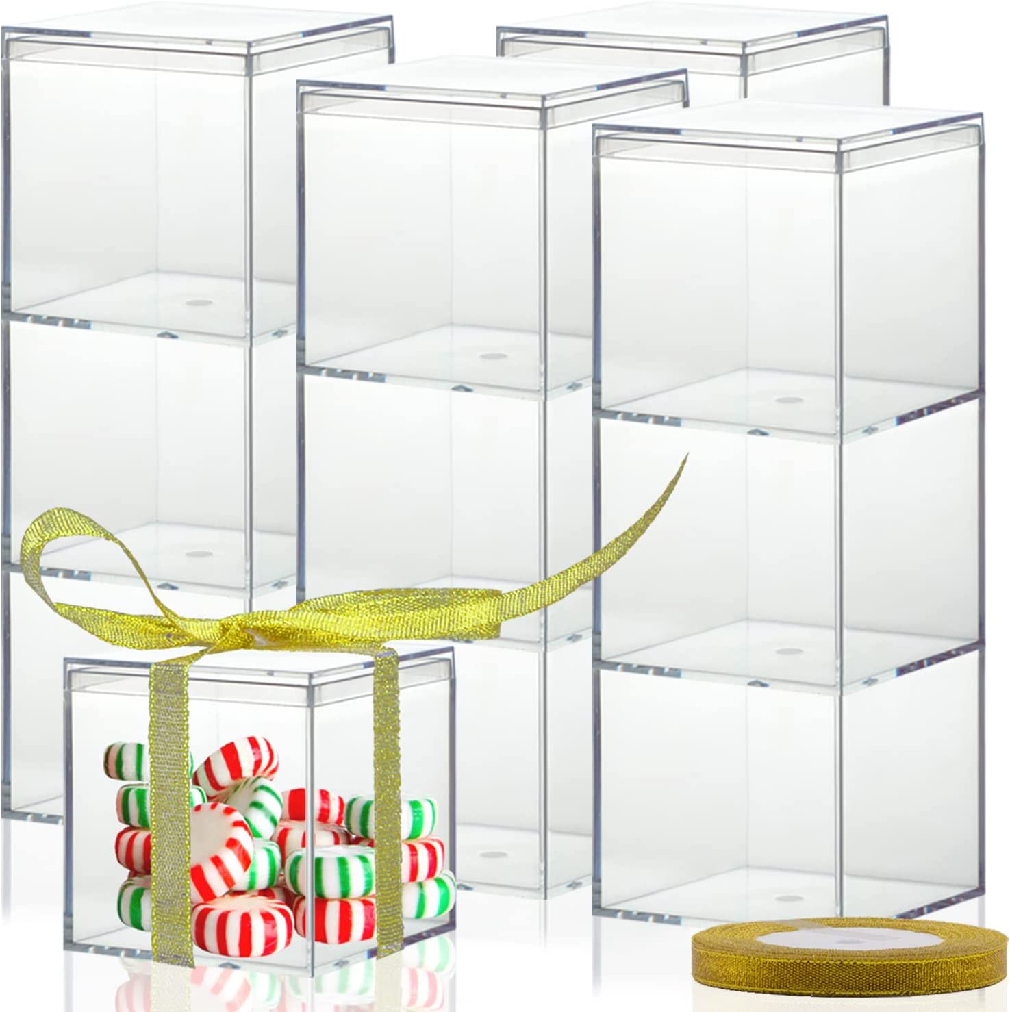 Clear Tek Clear Acrylic Medium Candy Container - Display Box - 6 inch x 6 inch x 6 inch - 1 Count Box