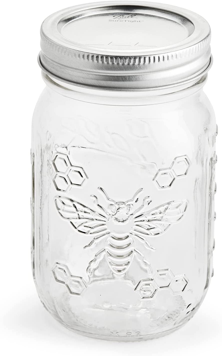 BHL JARS Regular Mouth Mason Jars 16 oz Bundle with Non Slip Jar Opener  brand Set of 6-16 Ounce Size Mason Jars with Regular Mouth - Canning Glass