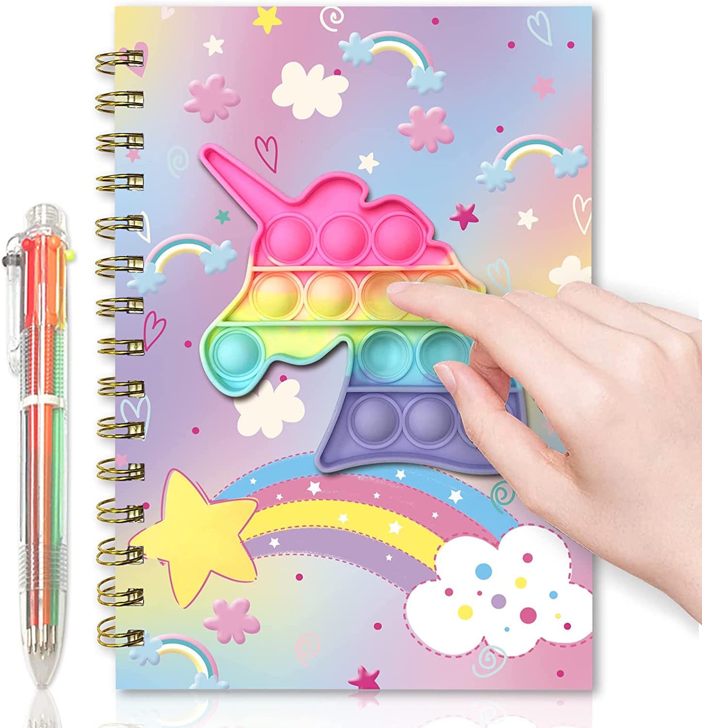  pigipigi Rainbow Scratch Notebook for Kids - 10 Pack