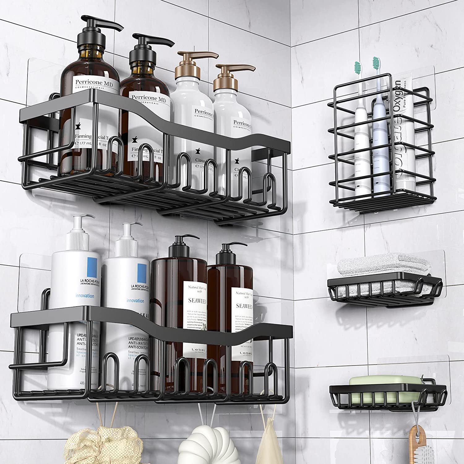 XNKJJ XNK-HSCJ Shower Rod Storage Rack Multifunctional Bathroom Organizer  Shampoo Tray Shower Head Holder Wholesale