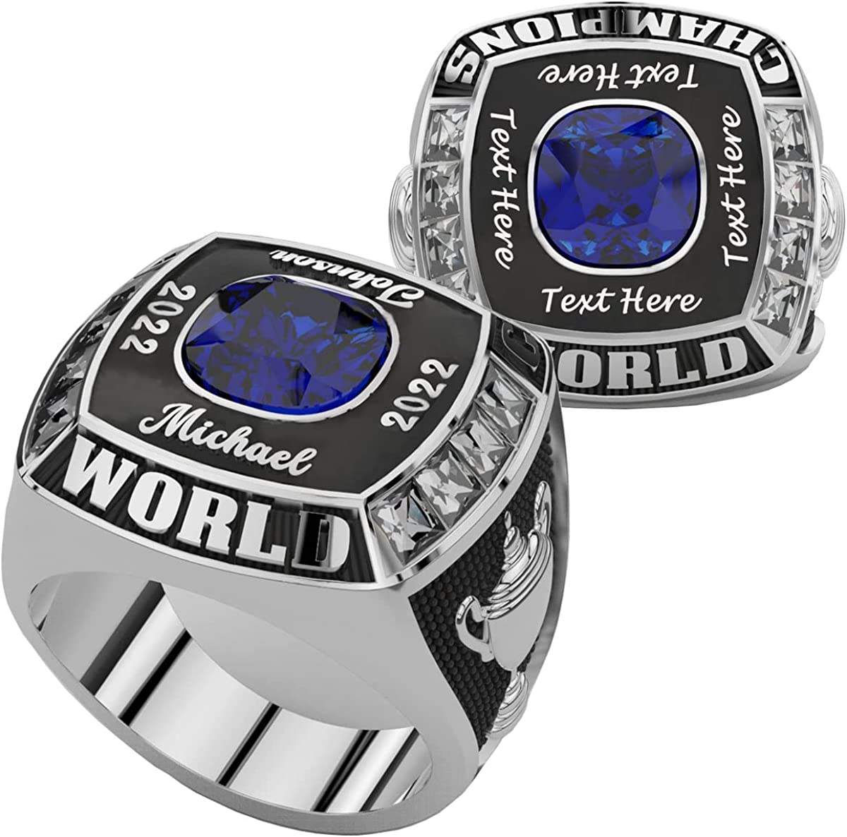  Discount Sports Rings HOME PLATE FINALIST RING — BLUE BODY,  BLUE STONE Premium Softball Baseball Player/Team Awards/Tournament Rings  1-17 : Sports & Outdoors