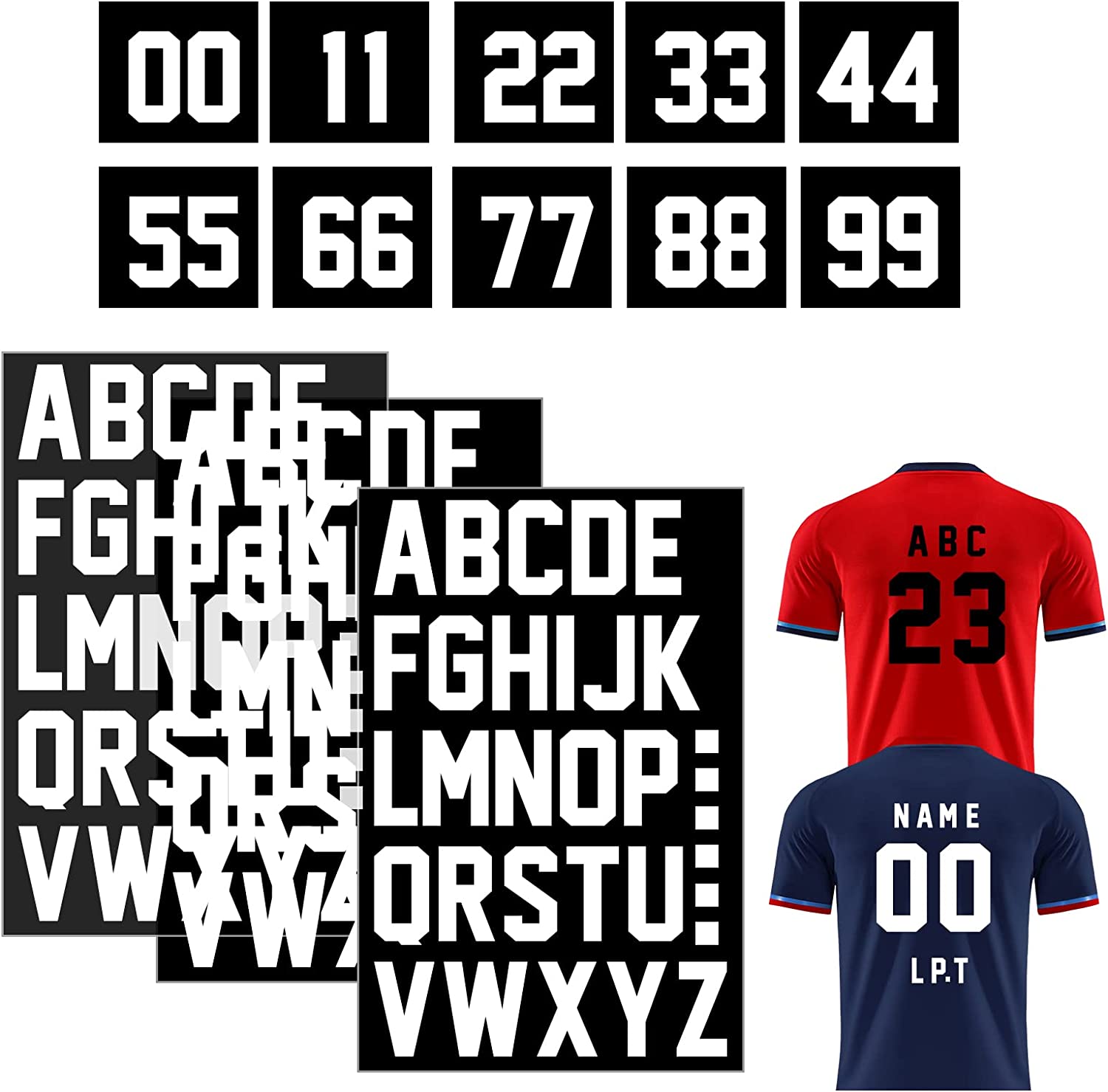  44 Pieces Iron On Numbers, Jersey Heat Transfer