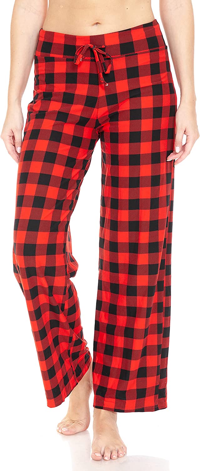 Verdusa Women's Buffalo Plaid High Waist Joggers Pajama Pants